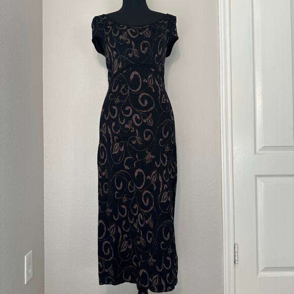 Peruvian Connection Empire Waist Pima Cotton Knit Sweater Midi Dress, size small - Picture 2 of 8